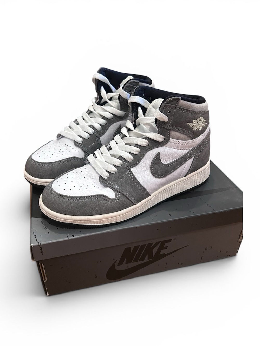 Nike Youth Air Jordan 1 Retro OG High - White & Grey